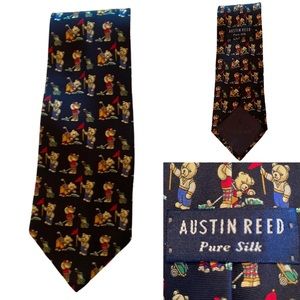 Austin Reed Bears Playing Golf Silk Tie